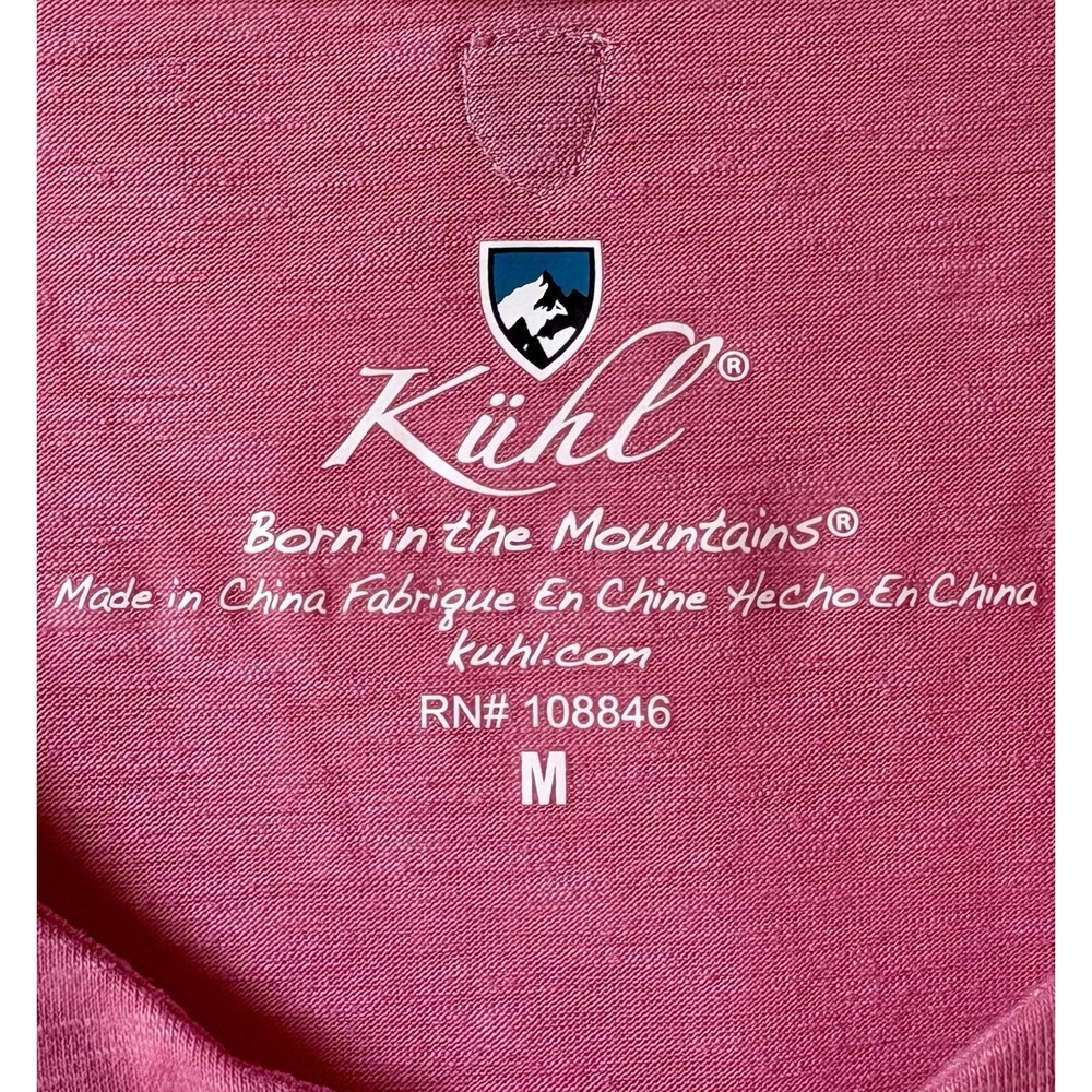 KUHL V-Neck Short Sleeve T-Shirt Top Medium Pink Sporty Beach Outdoors - Picture 3 of 5
